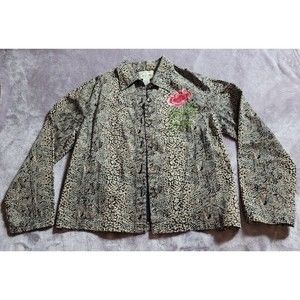 Vintage Tantrums Women's Shacket Size M Wearable Embroidered Long Slv Shirt